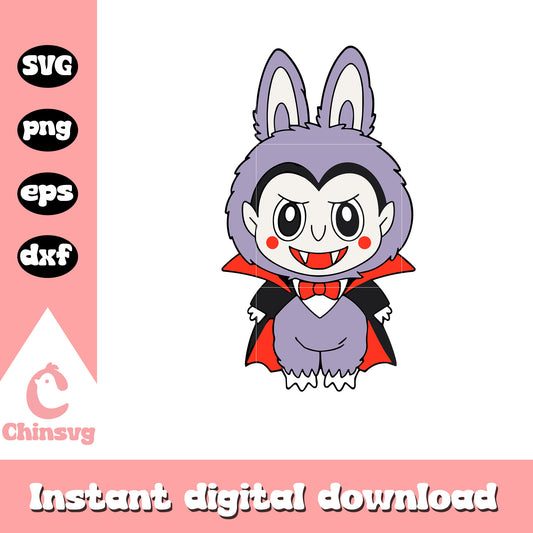 Labubu vampire design svg, halloween vampire svg, labubu monster svg