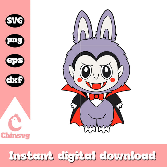 Labubu vampire halloween design svg, vampire drawing svg