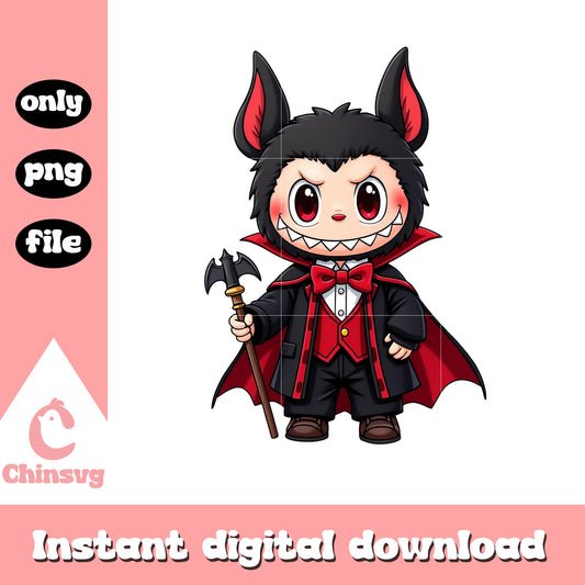Labubu vampire prince doll art png, halloween vampire png