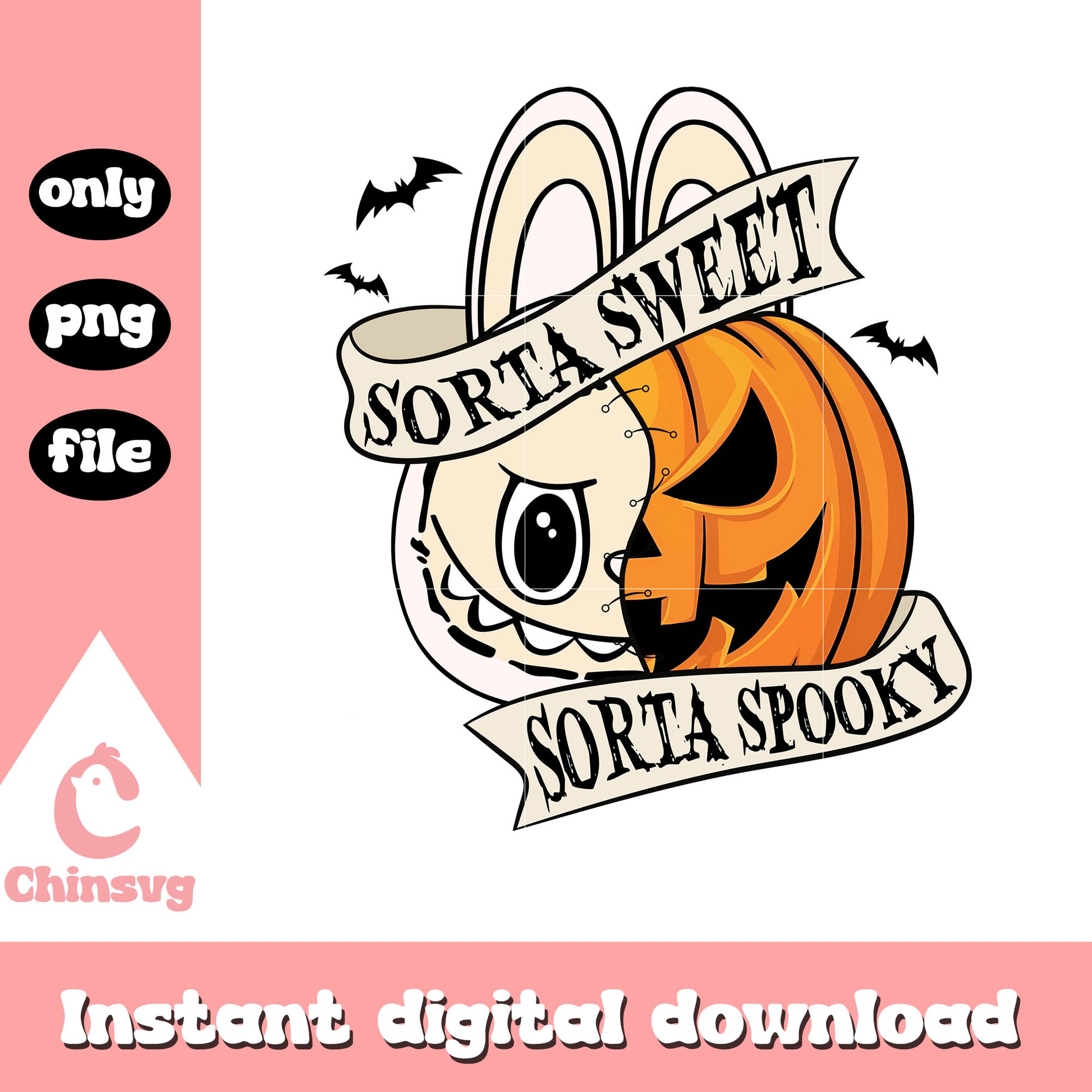 Labubu white halloween sorta sweet spooky png, labubu face png