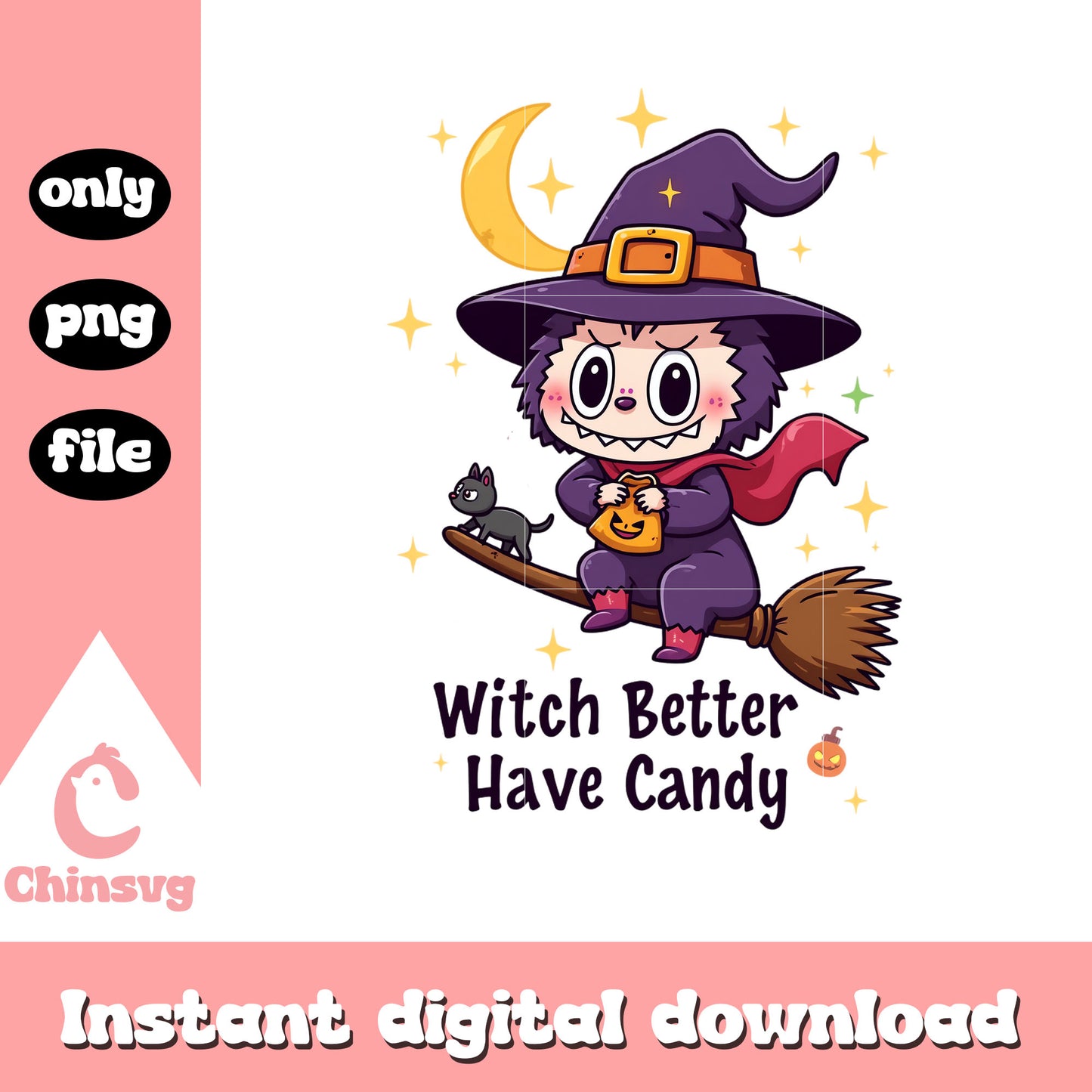 Labubu witch better have candy design png, labubu doll png