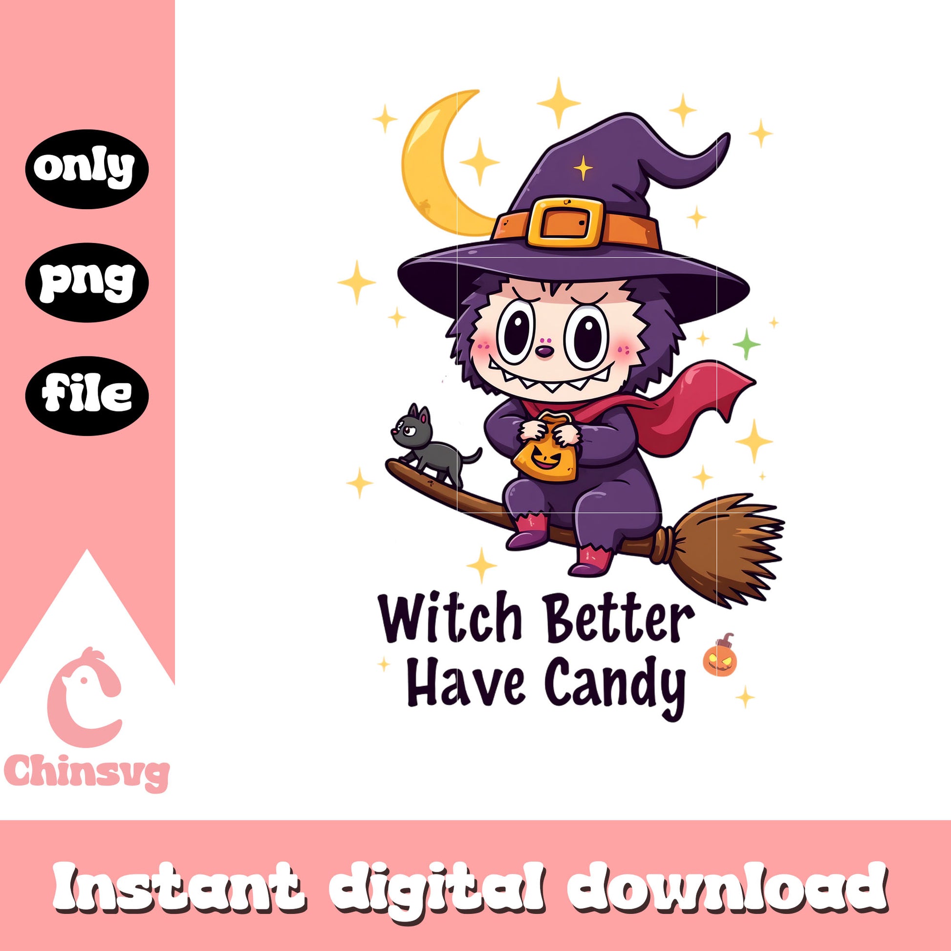 Labubu witch better have candy design png, labubu doll png