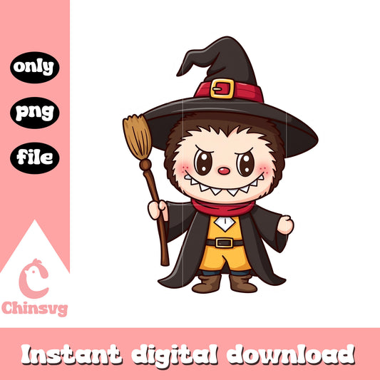 Labubu witch doll design png, labubu toy png, labubu clothes png