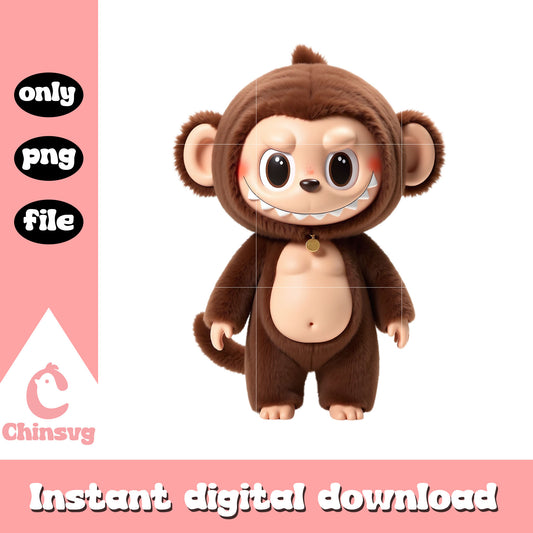Labubu zimomo doll design png, labubu monster png, labubu png