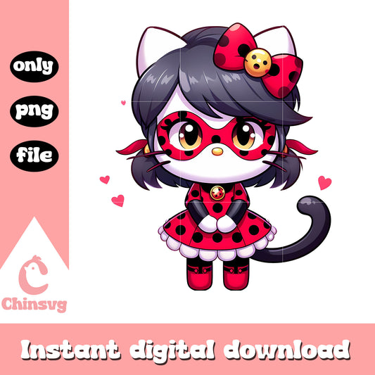 Lady Bugs kitty cat costume png, hello kitty png, costume png