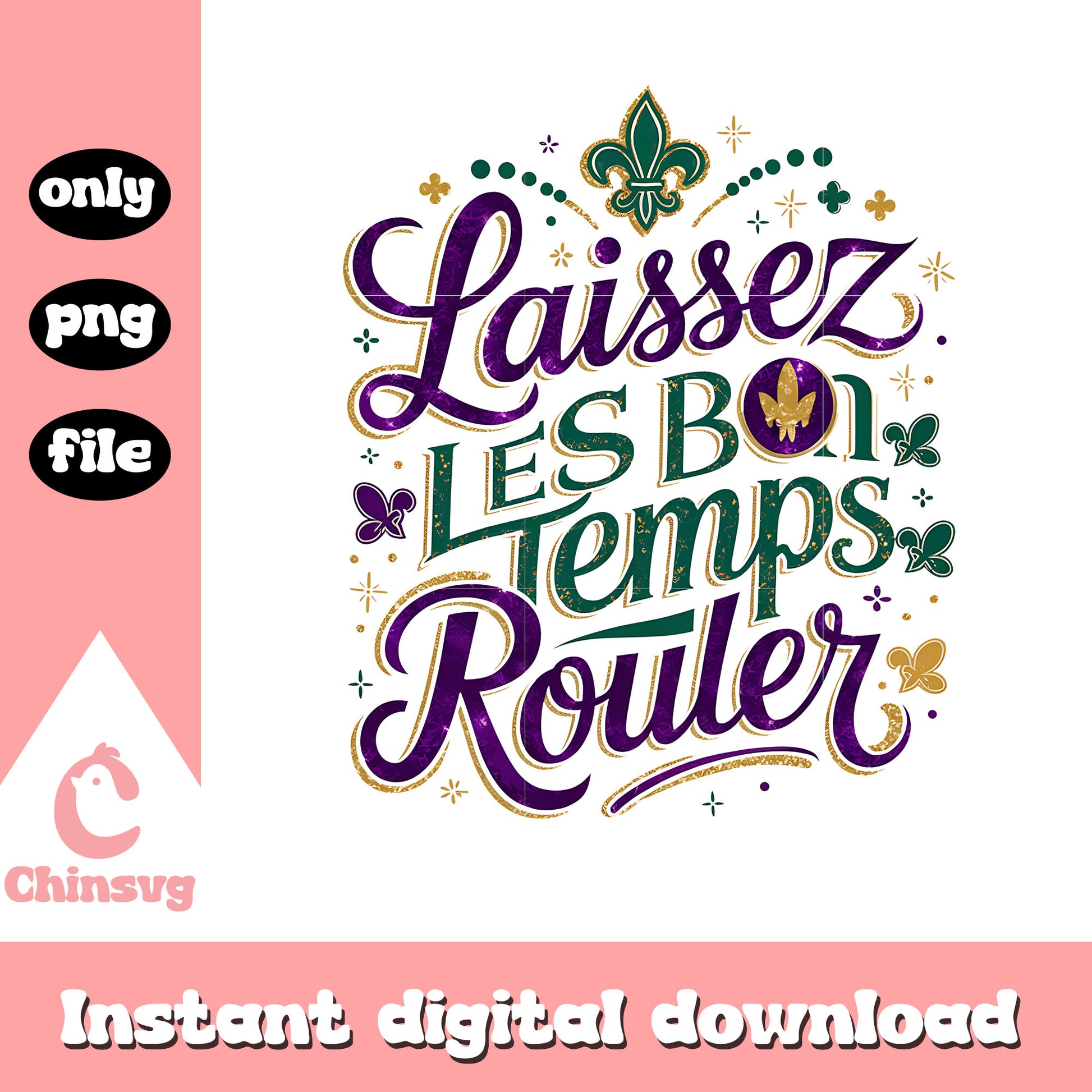 Laissez les bons temps rouler font design png, mardi gras png