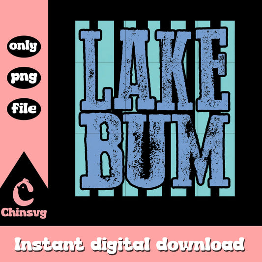 Lake bum stripes retro design png