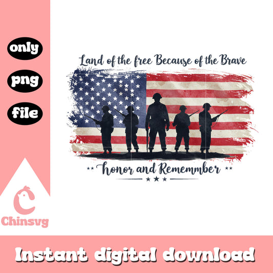 Land of the free 4th of july design png, america flag png