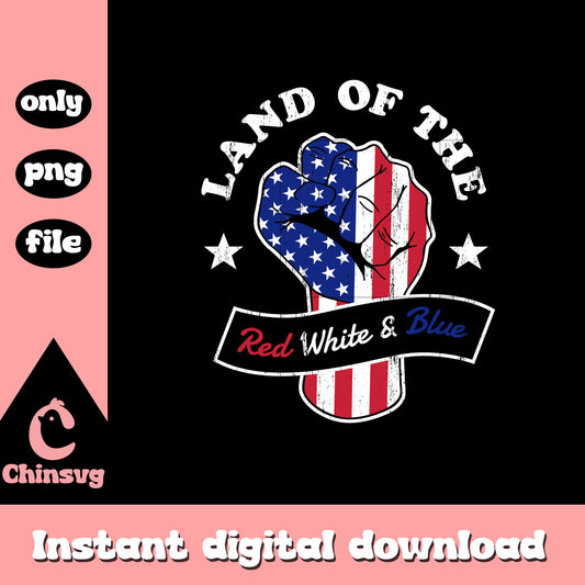 Land of the red white and Blue fist png, fist png, red white blue png