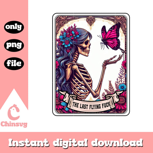 Last flying fuck tarot card png, skeleton png, tarot reading png
