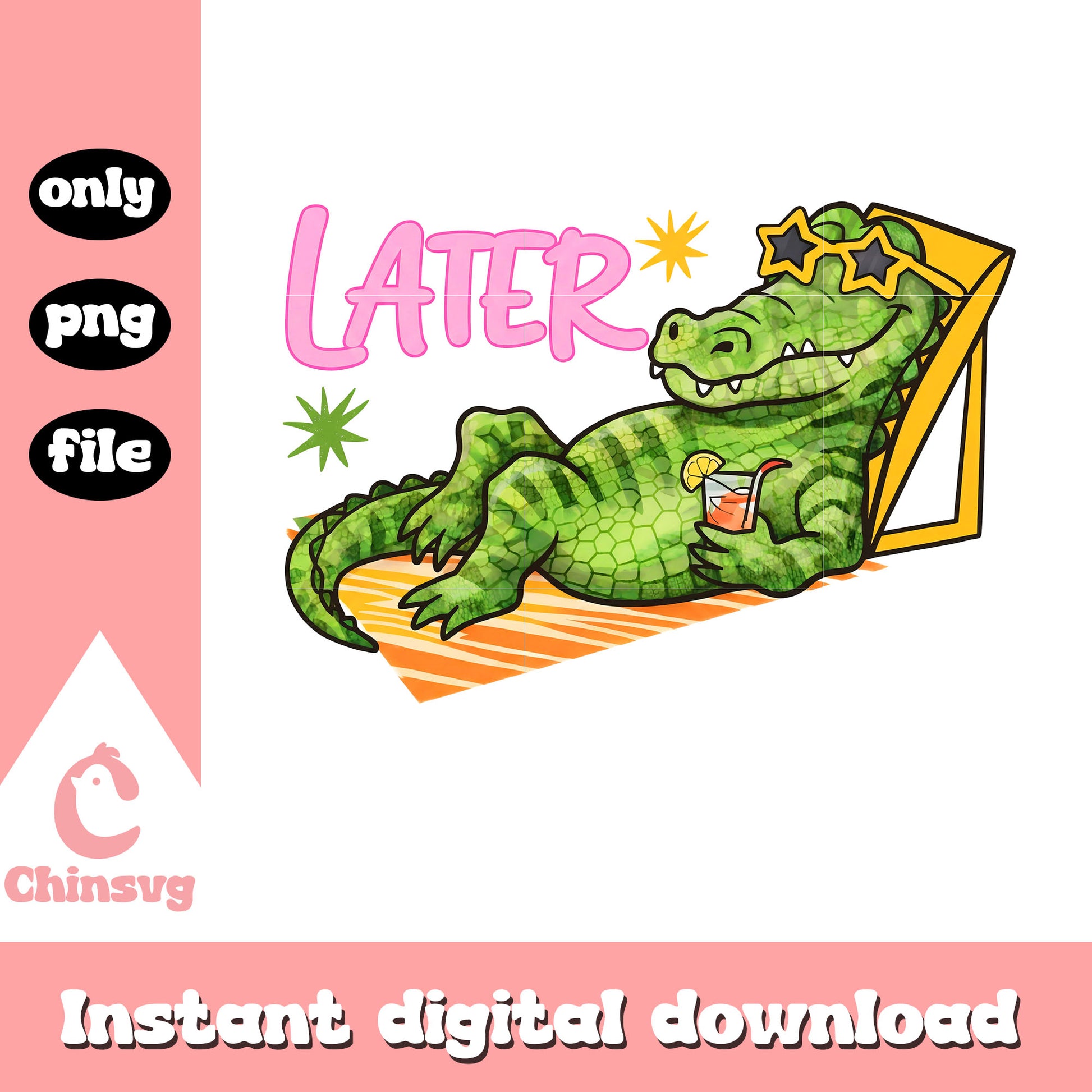 Later gator funny design png