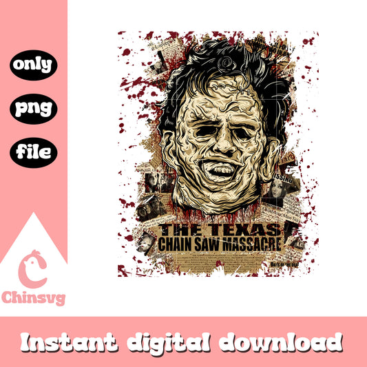 Leather character face design png, best horror movie png