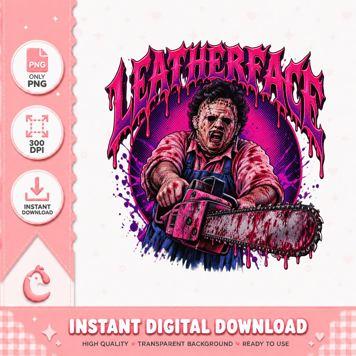 Leatherface Horror PNG, Texas Chainsaw Massacre, Halloween PNG