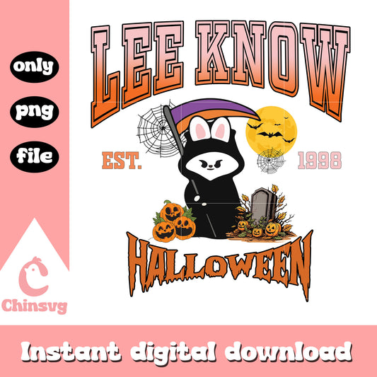 Lee know character on halloween day png, happy halloween png, cartoon casts png