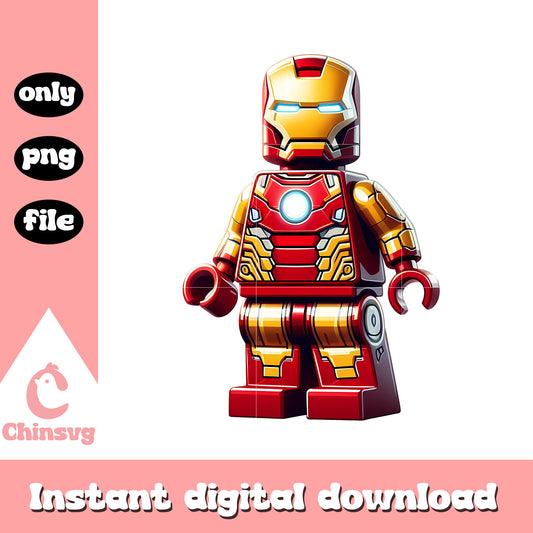 Lego Iron man superhero design png, lego marvel super heroes png