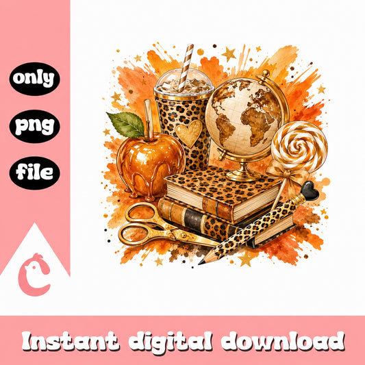 Leopard Print Teacher Back To School PNG, Fall Teacher PNG, Teacher Life PNG