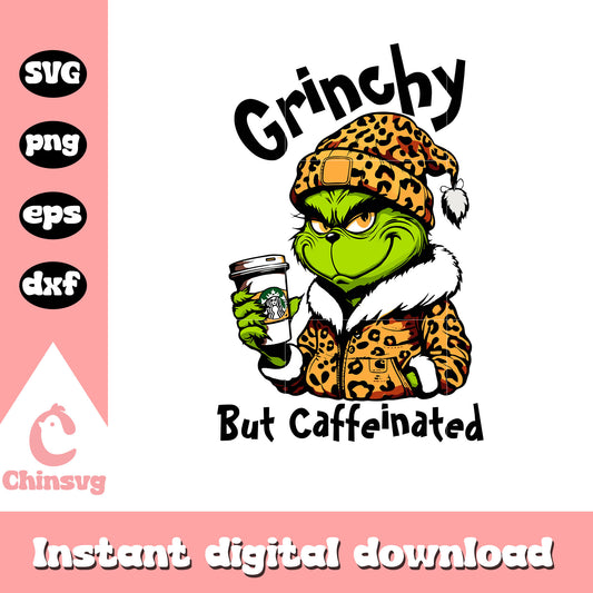 Leopard grinch grinchy but caffeinated svg, grinch svg, coffee svg