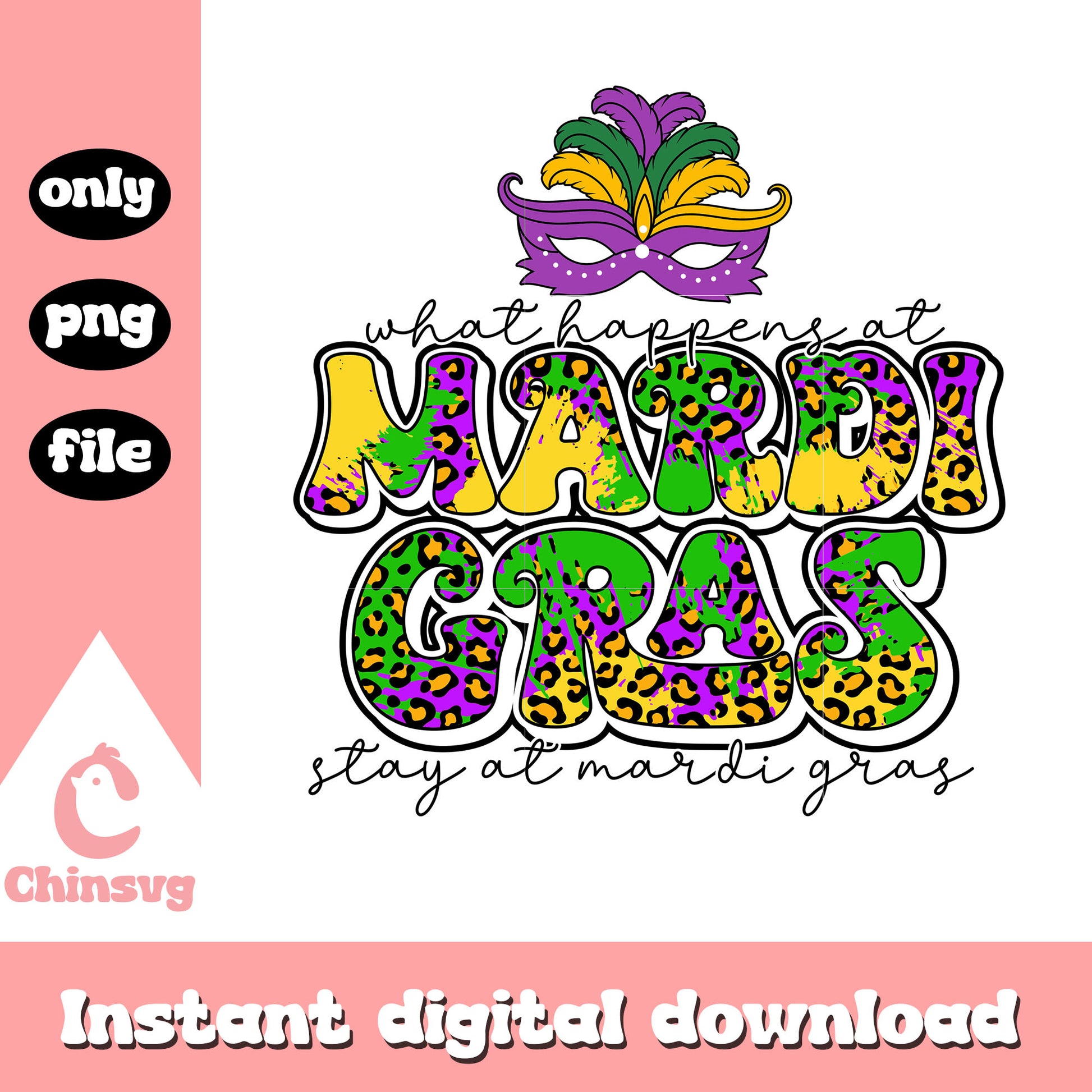 Leopard logo mardi gras png, mardi gras spring break​​​​​ png