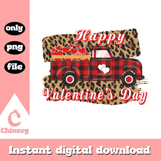 Leopard skin car valentine png, heart valentine's day​ png