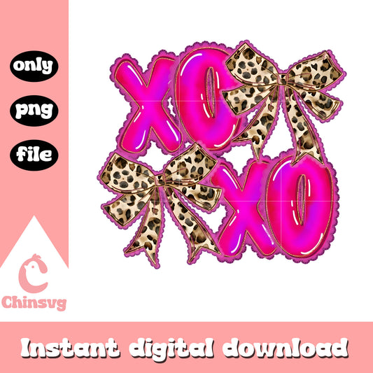Leopart xoxo valentine design png, valentine xoxo​ png, valentine day png
