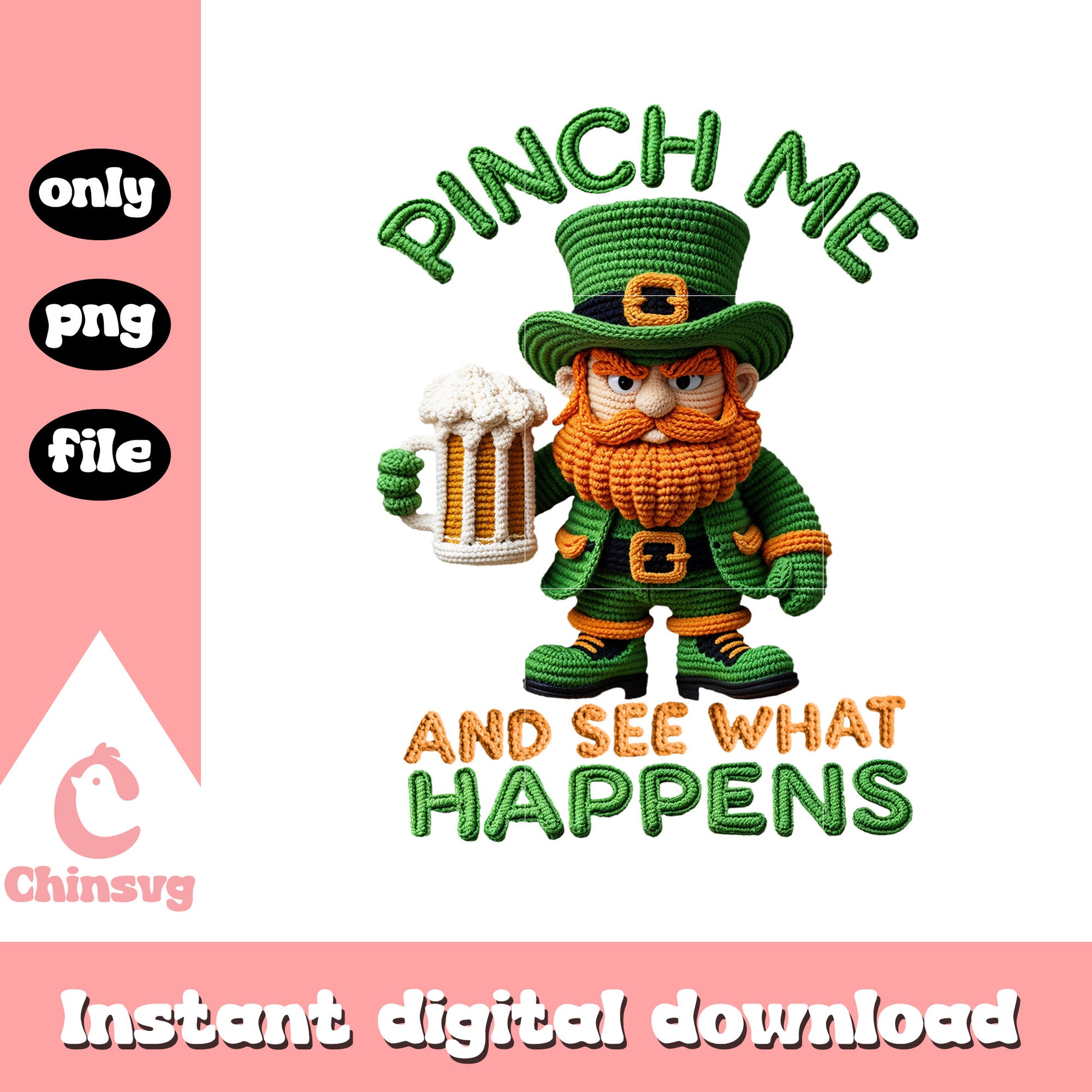 Leprechaun crochet st patrick’s png, st patrick leprechaun​ png