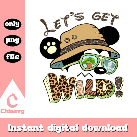 Let's get wild mickey mouse png, mickey head png, disney png