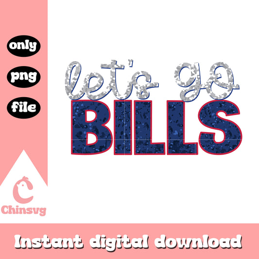 Let's go bills football font design svg, buffalo bills team svg