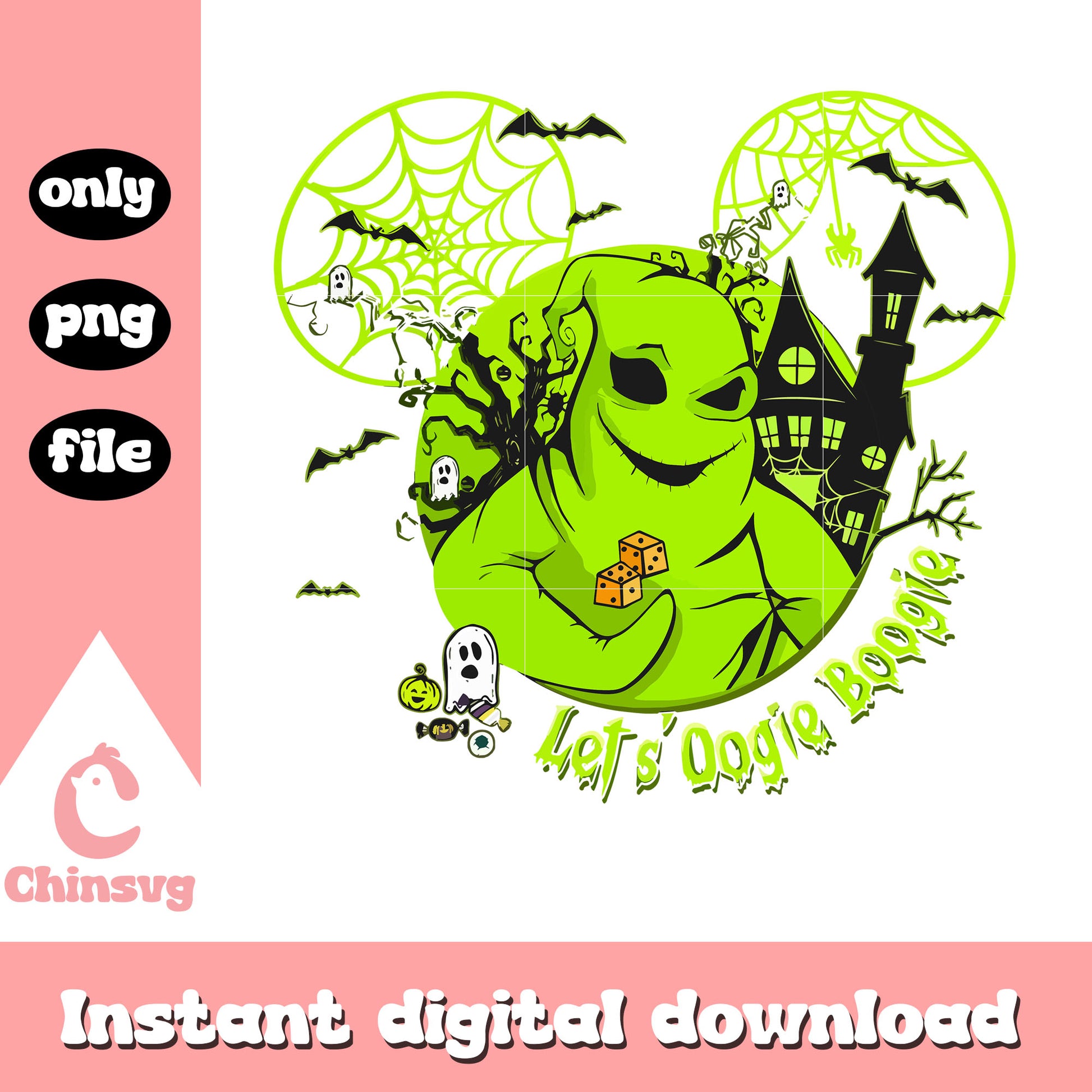 Let's oogie boogie mickey ear design png, oogie boogie character png