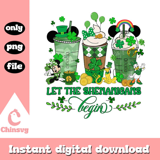 Let the shenanigans begins png, patrick day png, coffee cup png