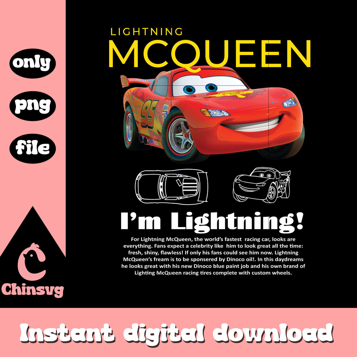Lighting mcqueen i'm lightning clipart png, lighting mcqueen art png ...