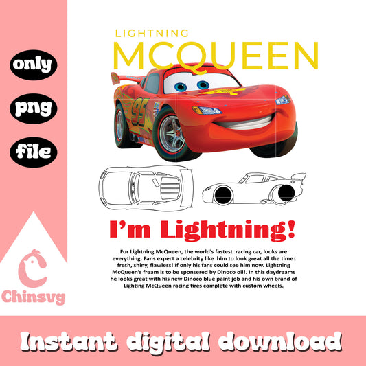 Lighting mcqueen i'm lightning png, lighting mcqueen disney png