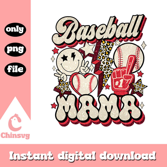 Lightning bolt mama baseball png, baseball png, mama png