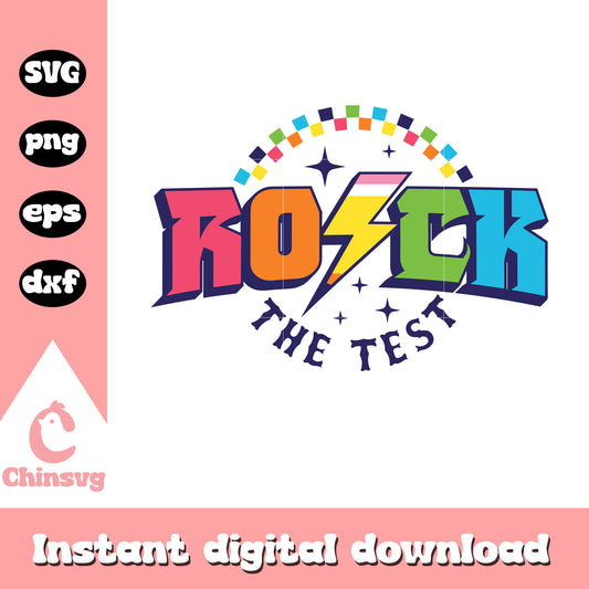 Lightning bolt rock the test font design svg, rock svg, font svg