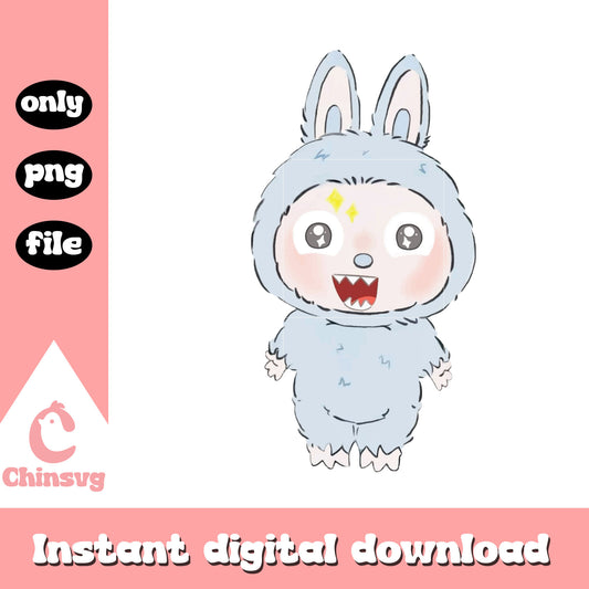 Lightning labubu cute doll design png, labubu clothes png