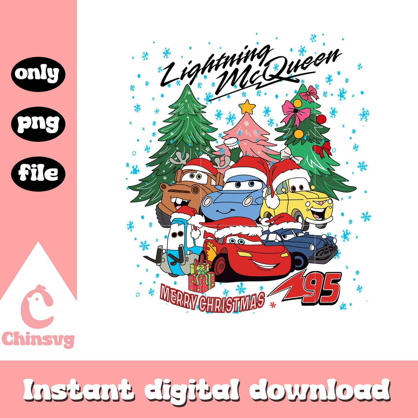 Lightning mc queen merry christmas png, disneyy cars png