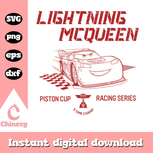 Lightning mcqueen piston cup racing svg, disney cars svg