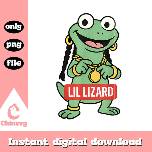 Lil lizard girl funny design png, hehe lizard meme​ png