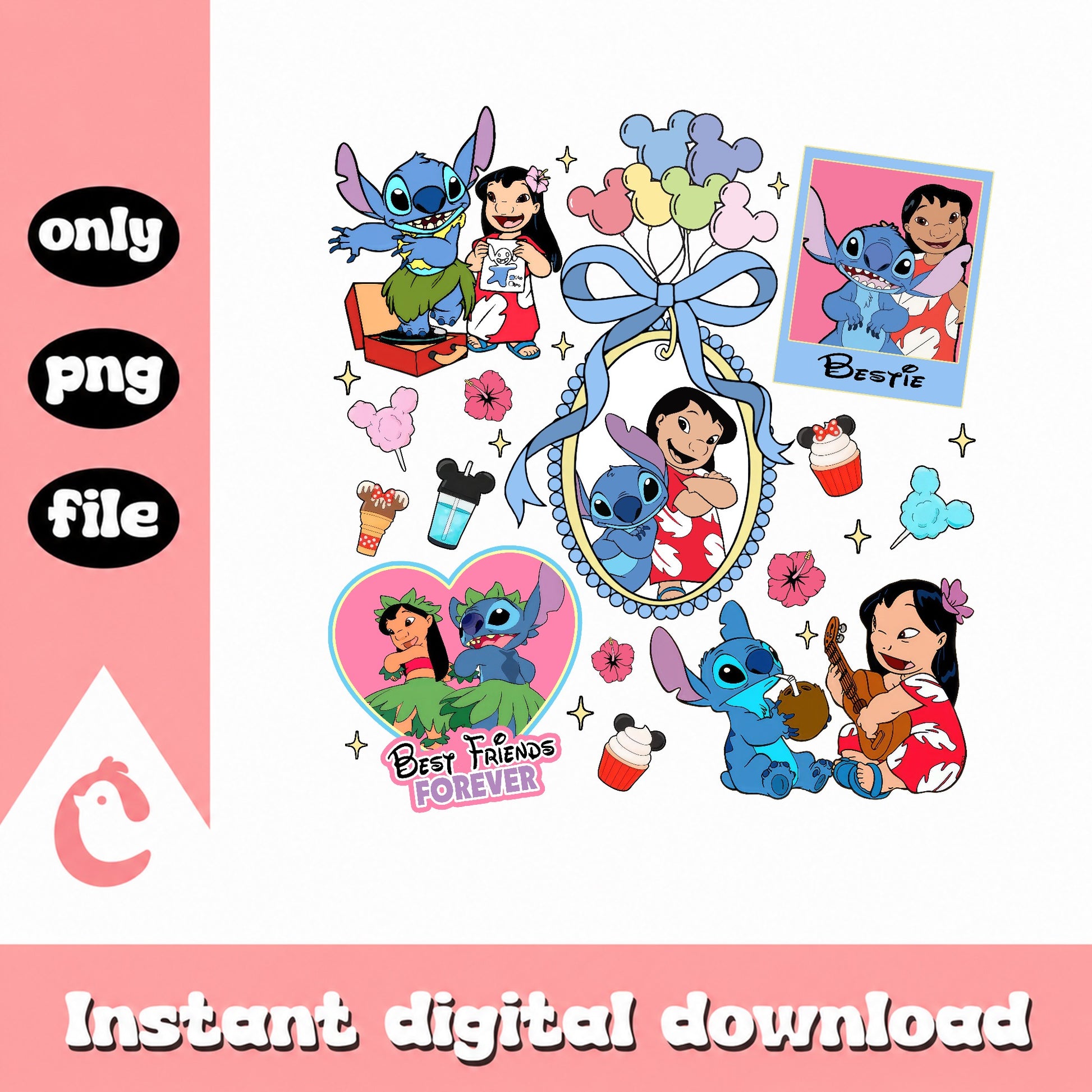 Lilo And Stitch Best Friends PNG Bundle, Disney PNG, Stitch PNG