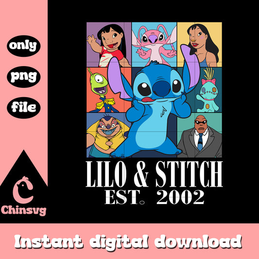 Lilo and stitch est 2002 character png, stitch cartoon​ png