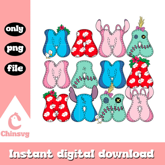 Lilo and stitch mama font design png, stitch and lilo png
