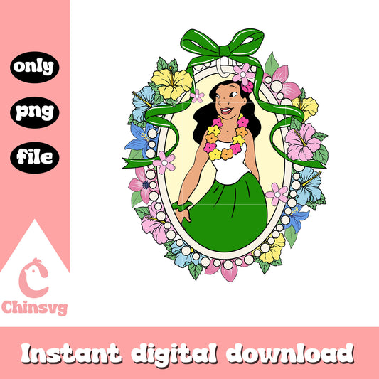 Lilo character mirror design png, lilo and stitch png, cartoon png