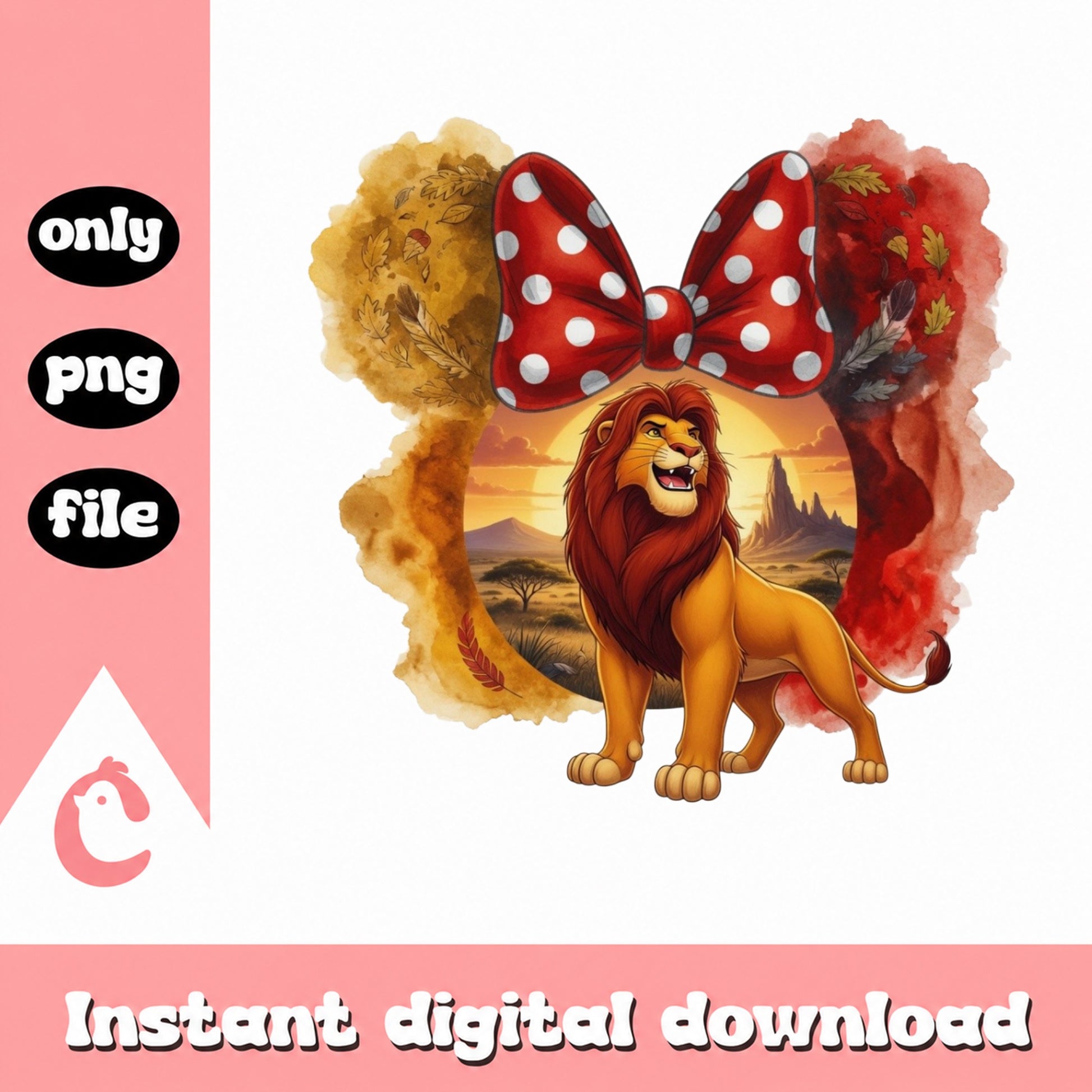 Lion King Simba Disney PNG, Minnie Ears Bow PNG, Disney PNG