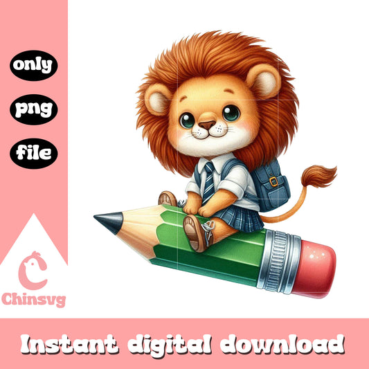 Lion driving high school png, school specialty png, animal png