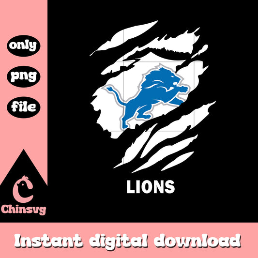 Lions logo white paint png, nfl detroit lions news​ png