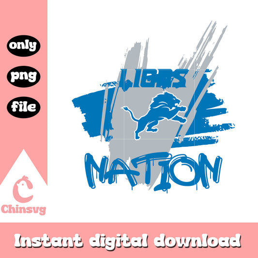 Lions nations logo design png, Detroit Lions team png