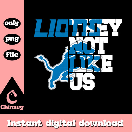 Lions they not like us design png, nfl Detroit Lions png