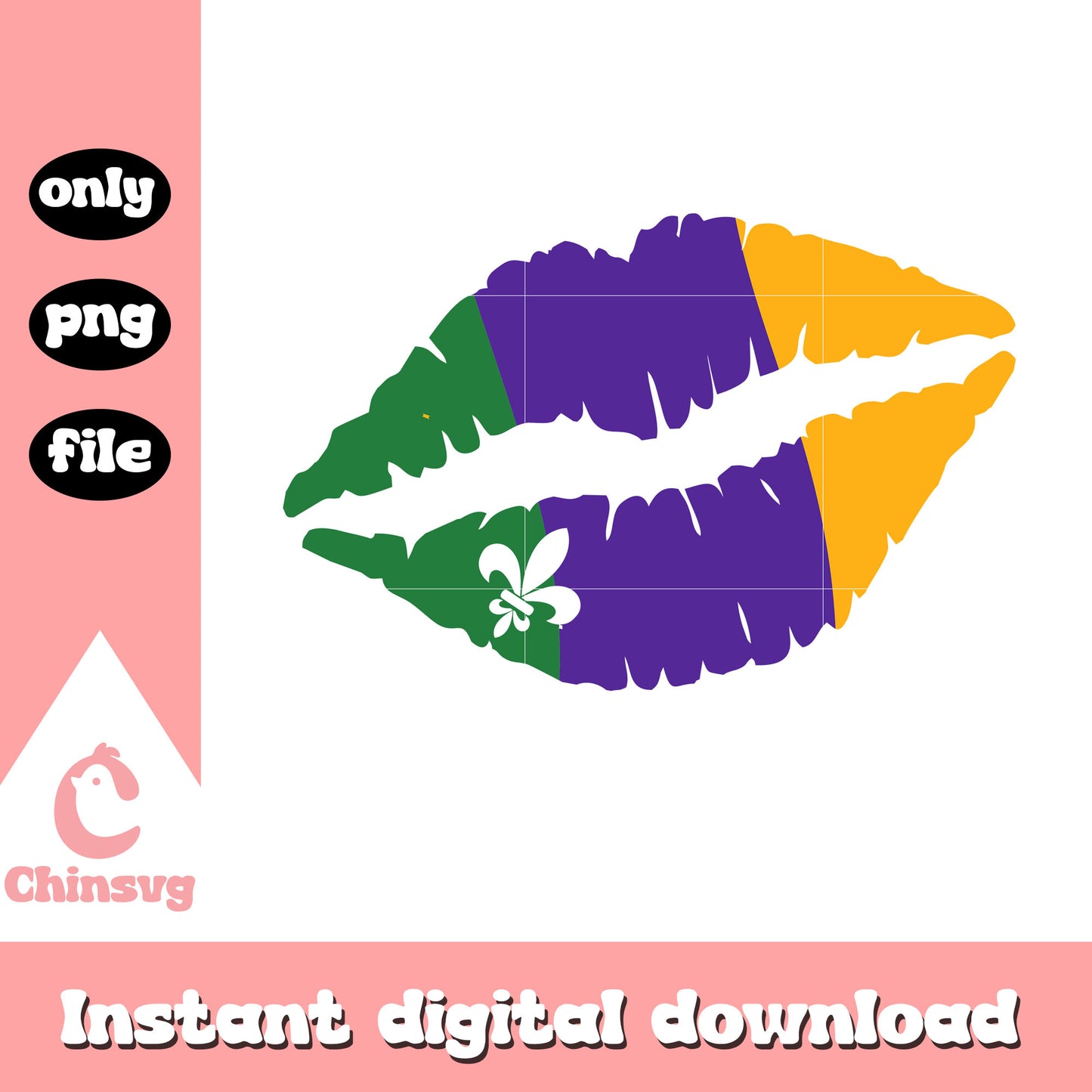 Lips colorful mardi gras png, parades in new orleans​​ png