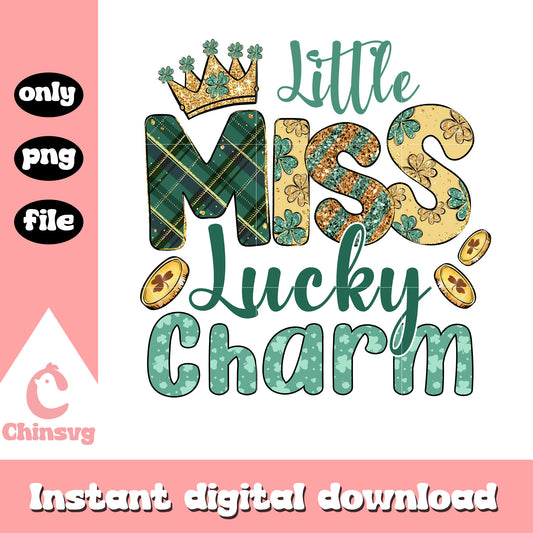 Little miss lucky charm png, happy saint patricks day png