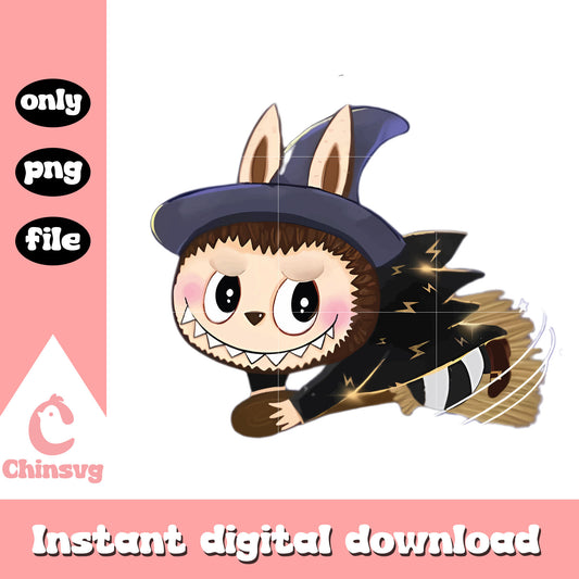 Little witch labubu cute doll design png, cute labubu png