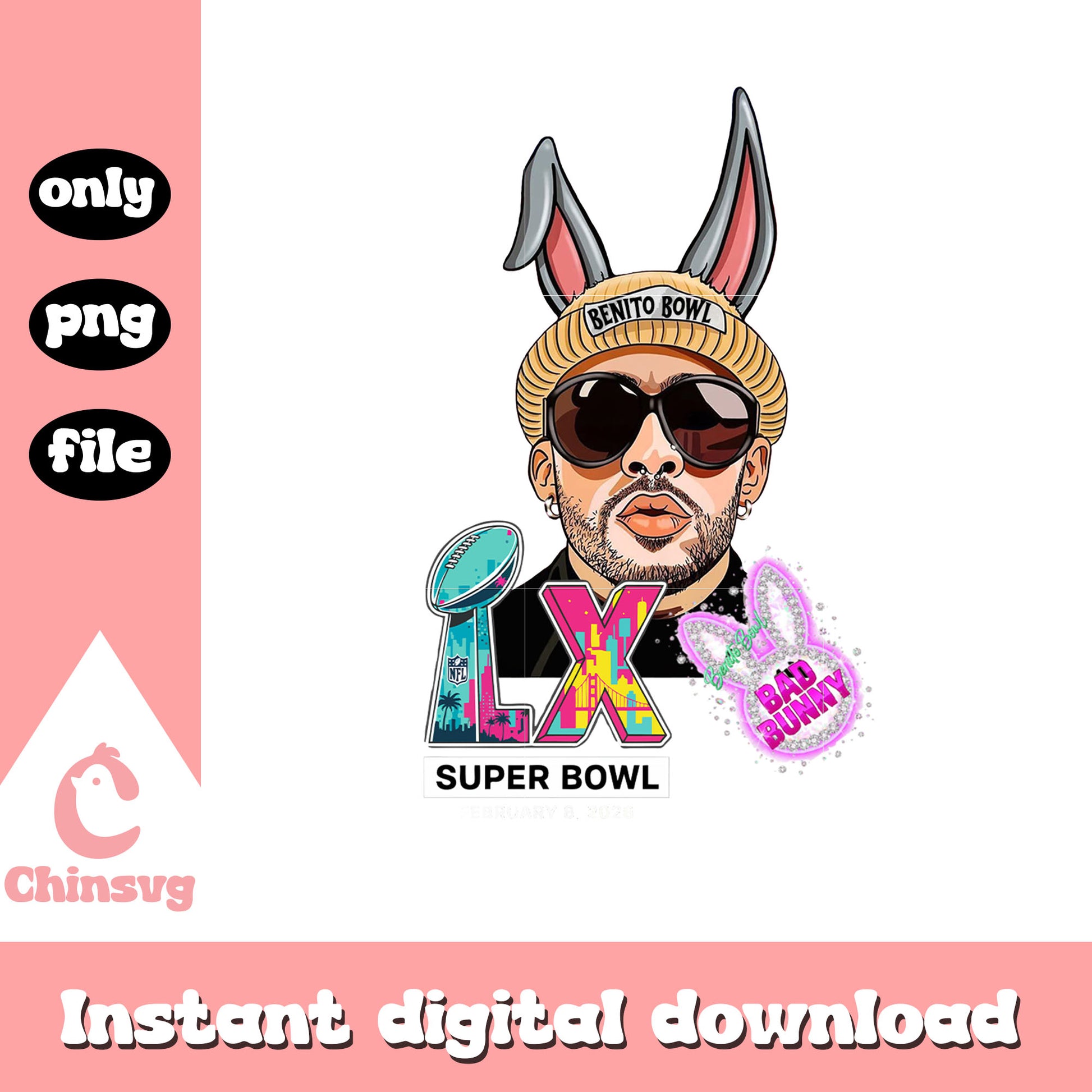 Lix super bowl bad bunny cartoon png
